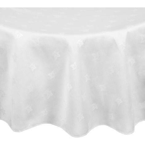 Nappe ronde blanche feuilles de lierre Luxor 2300mm - MITRE LUXURY (1/4)