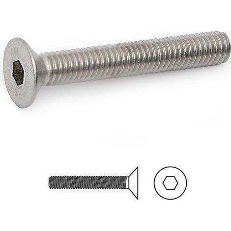 tornillo rosca metal allen. acero inoxidable. para metrica m-5 largo 50nm