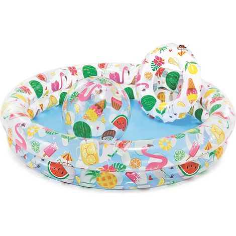 Jeu d'extérieur - Piscine + Bouée + Ballon - Diamètre : 122 cm (1/5)