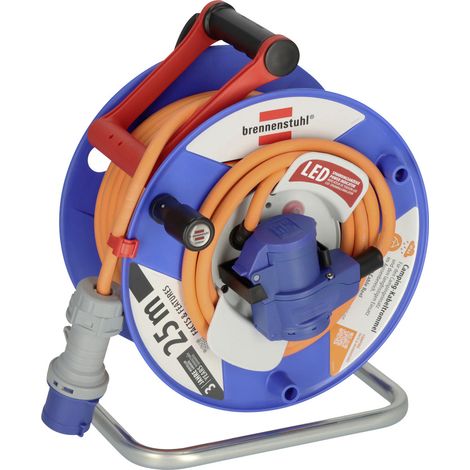Brennenstuhl 1182470200 Camping-Kabeltrommel 25 m Orange CEE-Stecker 16 A 3polig