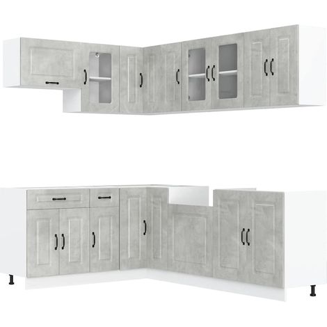 Maison Exclusive - Mueble cocina Kalmar gris hormigón 11 pzas mad