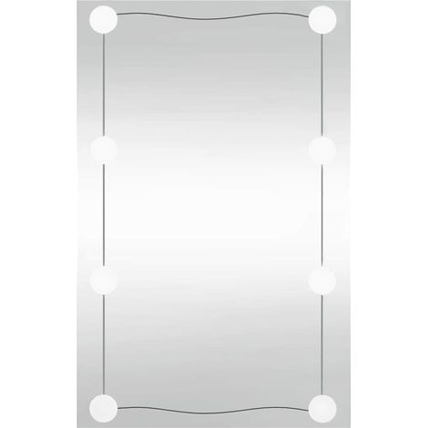Maison Exclusive - Wandspiegel mit LED-Leuchten 50x80 cm Glas Rec