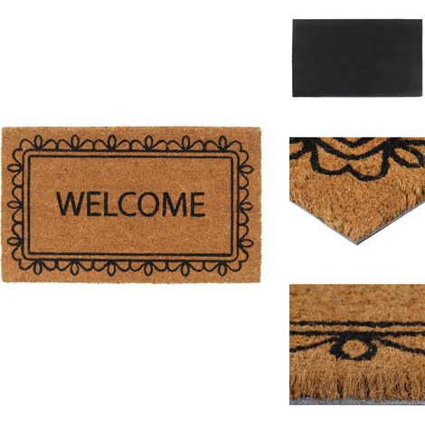 Tapis de porte naturel 45x75 cm fibre de coco touffeté - Paillasson Entrée - Tapis D'accueil - Tapis Coco - Matelas D'entrée - Décor Porte (1/5)