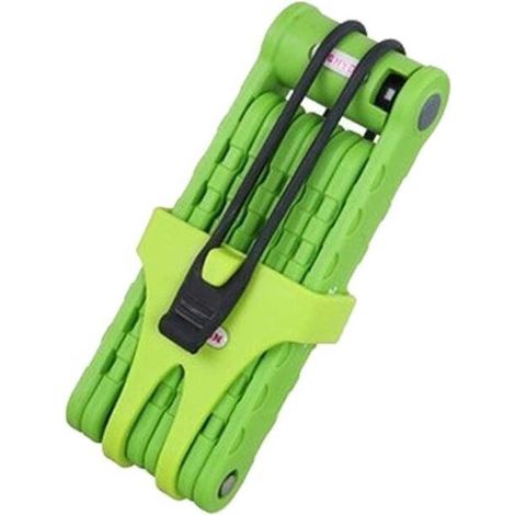 Serrure de Vélo Pliante Compacte-Serrure de Vélo de Montagne à 8 Sections-Serrure de Vélo Pliable Antivol Robuste,Green (1/5)