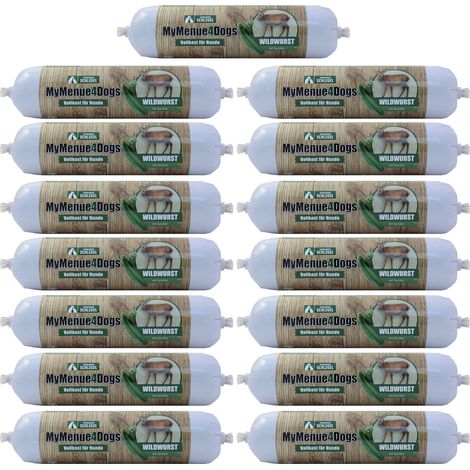 MyMenue4Dogs Hundefutter Wildwurst - 15x 400g