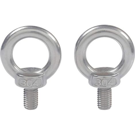 Anillo de elevación con ojo de acero inoxidable 304, rosca macho M5x10, perno de ojo para maquinaria, 10 unidades. (1/5)