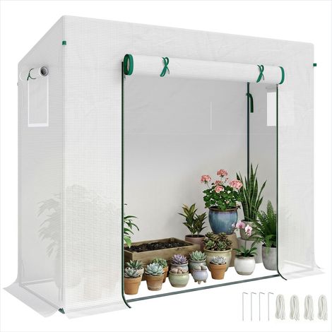 Serre de jardin anti-UV avec double fenêtre moustiquaire PE Blanc (1/5)