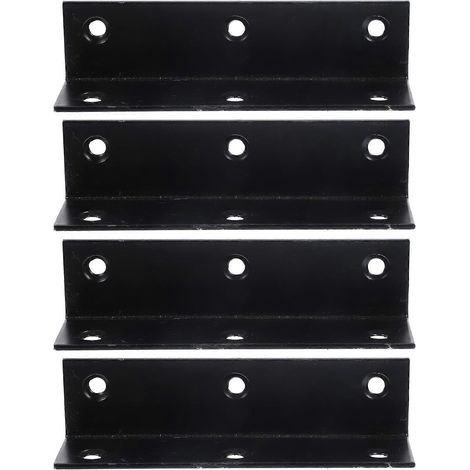 Lot de 4 équerres de fixation robustes pour étagères en bois. Équerres en L à angle droit. (1/4)