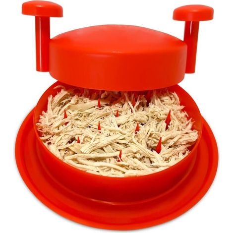 Chicken Shredder Machine, Shredding Tool, Meat Grinder with Handles, Non-Slip Base Mat Suitable for Shredding Pork, 8 Inch, Red (1/5)