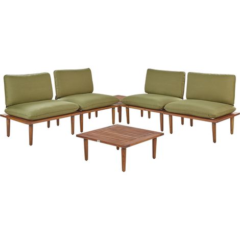 Set Divano da Giardino Grigio in Legno di Acacia a 2 Posti con Tavolino Frascati