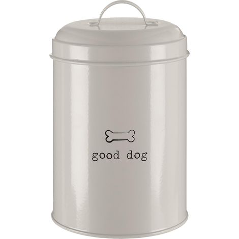 Boîte de Rangement pour Nourriture Housewares Adore Pets avec Mention Clever Cat - Couleur : Naturel - 1,2 litres, Métal, Naturel, 12 Litre (1/5)