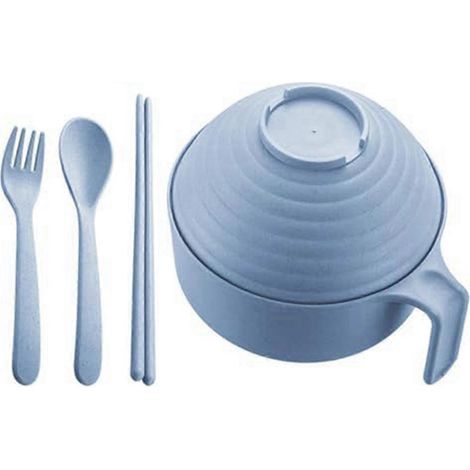 Mikrowellengeeignetes Ramen-Schüssel-Set mit Essstäbchen – Nordischblau (1/5)