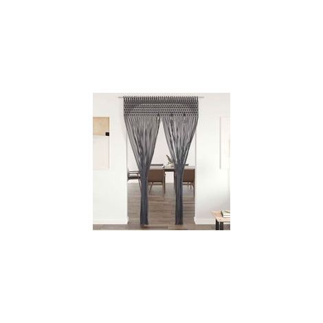 Rideau en macramé anthracite 140 x 240 cm en coton - Crezuo (1/4)