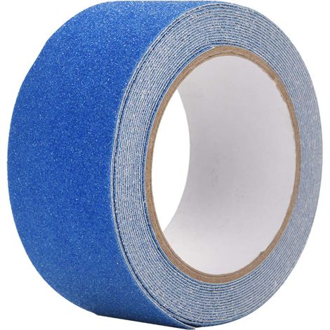 Ruban antidérapant PVC 5m x 5cm, bleu givré, forte adhérence, pour escaliers, parquet, bureau, hôtel, restaurant - sécurité et décoration