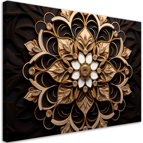 Tableau sur toile Fleur d'or 3d 60x40 (1/5)