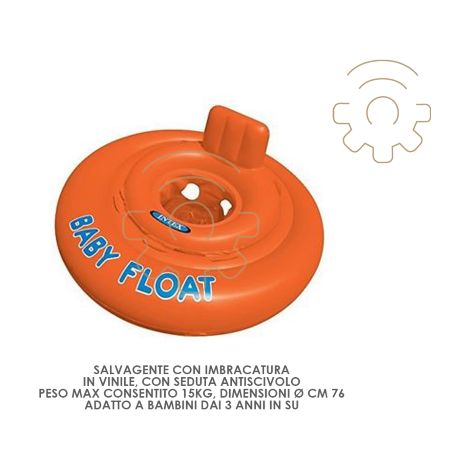 INTEX 56588EU ORANGE CEINTURE DE NATATION FLOTTEUR DE NAGE POUR BÉBÉ
