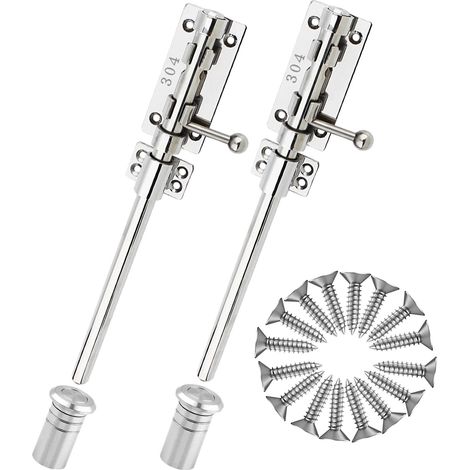 Verrou coulissant pour portail - Solide - En acier inoxydable 304 - Pour charge lourde - Verrou de sécurité - Accessoire de portail renforcé avec boîte à poussière - Pour grange, clôture, abri de (1/5)