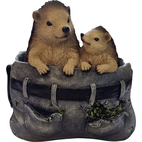 Dekofigur Igel in der Tasche 22 cm bunt Dekofigur