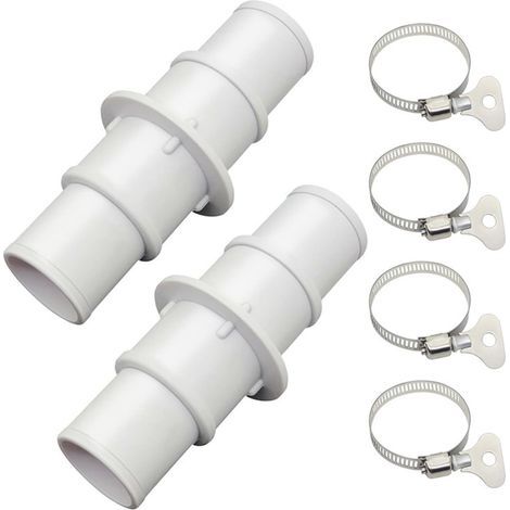 Lot de 2 adaptateurs de tuyau de piscine - Compatible avec les raccords de tuyau d'aspiration de 3,8 cm et 1,27 cm - Compatible avec les aspirateurs de piscine, les nettoyeurs ou les tuyaux de pompe à (1/5)