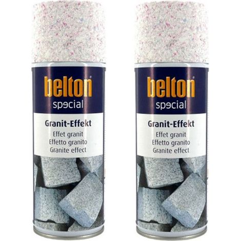Lot de 2 bombes de peinture effet granit blanc Belton 400ml
