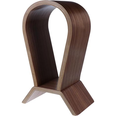 Support pour Casque Audio et Design Minimaliste en Bois de Noyer Naturel, Rangement et Présentation Élégante Support Stable pour Bureau ou Magasin (1/5)