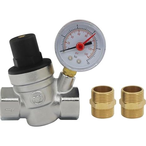 reducteur de pression d'eau regulateur de pression eau avec manomètre 1/2 3/4 pouce connecteur (1/3)