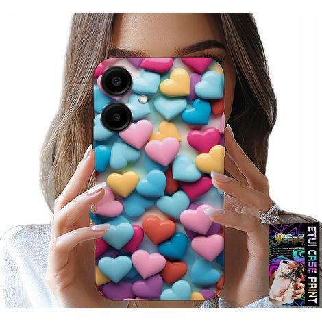 Custodia per Samsung Galaxy A06 5G - cuori colorati, personalizzabile (1/5)