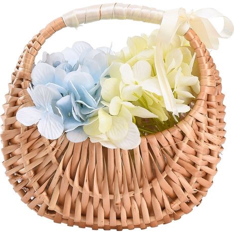 L'expédition comprend du papier bulle et des inserts à bulles Panier à fleurs en osier tressé à la main (1/5)