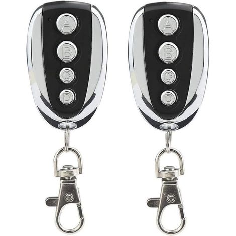Lot de 2 télécommandes universelles pour porte de garage et portail 433 MHz avec quatre canaux - Remplacement idéal (1/4)