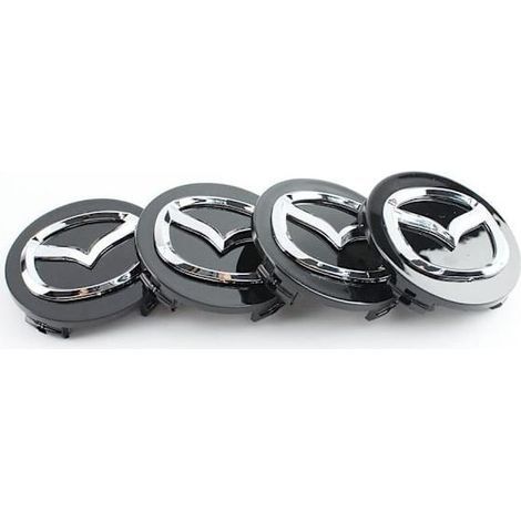 Enjoliveurs noirs (lot de 4) pour Mazda, 57 mm, enjoliveurs de voiture (1/5)