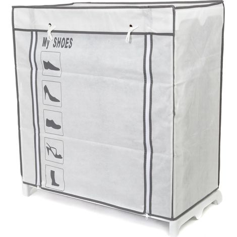 Range chaussures 25 paires Love my shoes blanc - COMPACTOR - 75 x 39.5 x H.82 CM - Blanc (1/5)