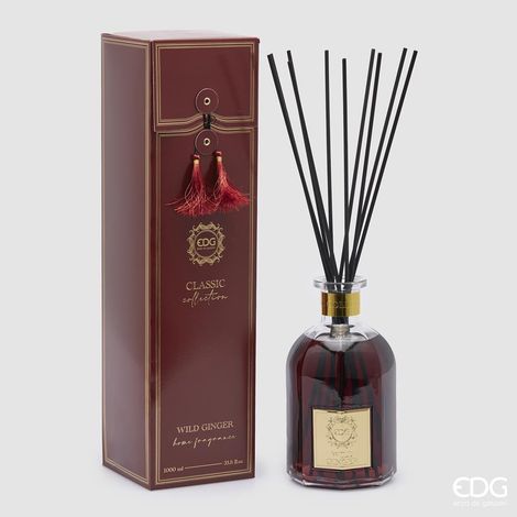 EDG Enzo De Gasperi Profumatore Bottiglia Classic 1000 Ml H 22 Cm D 12 Cm Wild Ginger (1/4)