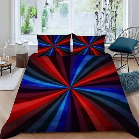 Bettwäsche Set 135x200 cm 2-teilig mit Kissenbezug 80x80 cm, 3D Retro-Design