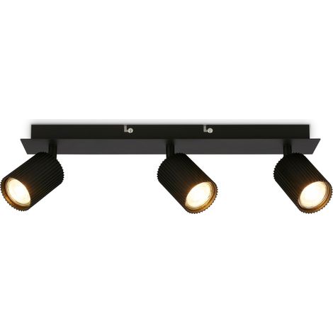 Plafonnier orientable, douille GU10, max. 9 W, spot de plafond, luminaire plafonnier, lustre salon, lumière plafond, lustre chambre, salle à manger, 45 cm, Noir (1/5)