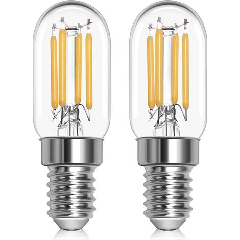 Ampoule Refrigerateur Led E14 2w 230V, T22 Ampoule Frigo E14 Blanc Chaud 2700K, Équivalent Lampe halogène 25W-30W, Petit E14 pour Frigo, Lampe de Sel, Veilleuse Enfants, Lot de 2 (1/5)