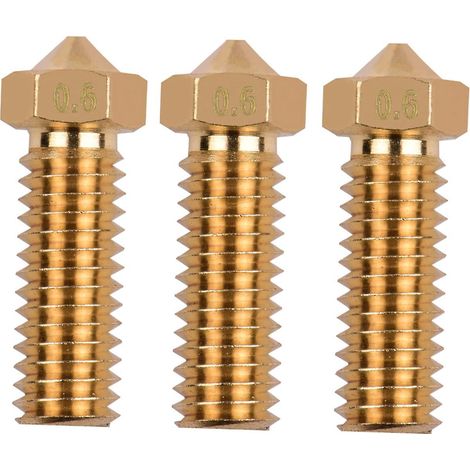 Stück 3D-Drucker-Extruder-Messing-Vulkandüse M6-Gewinde, Druckkopf 0,2 mm Ausgabe für Sidewinder X1-0 6 mm - Gold (1/5)