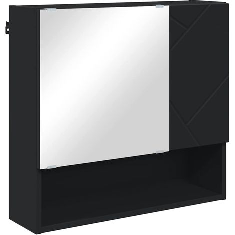 Maison Exclusive - Spiegelschrank mit Tür Schwarz 59 x 17 x 55 cm