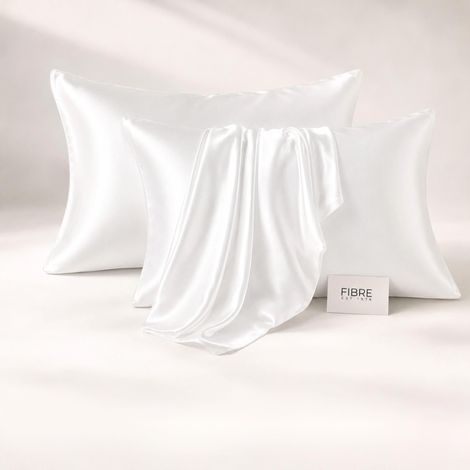 Taie Oreiller Satin Effet Soie 50x80cm, Taie d'oreiller Rectangulaire Douce au Toucher Soyeux, Effet Anti-Rides et Anti-Marques sur Le Visage, Fermeture sans Boutons (1/5)