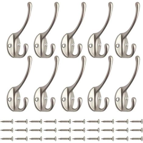 (Vis incluses) 10 crochets muraux rétro en métal pour porte-manteau, salle de bain, cuisine, alliage de zinc (1/5)