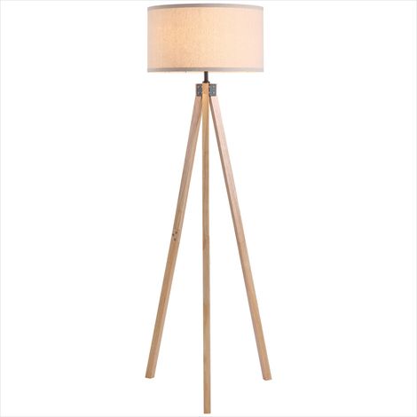 Lampe de table Trépied design scandinave lampe sur pied en bois (1/5)