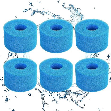 BEBUSINGOTO Esponja filtrante tipo S1, cartucho de espuma, filtro de espuma para piscina, reutilizable y lavable (6 unidades, azul) (1/5)