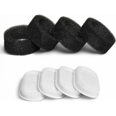 Filtre pour fontaine à chat, 4 filtres + 4 éponges, filtre pour fontaine à chat avec résine et charbon actif (1/4)