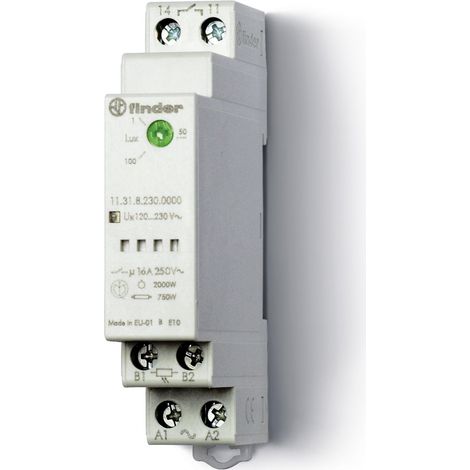 Crépusculaire 1NO 16A 110 à 230V AC cellule ronde fournie largeur 17,5mm 358093 FINDER 113182300000POS
