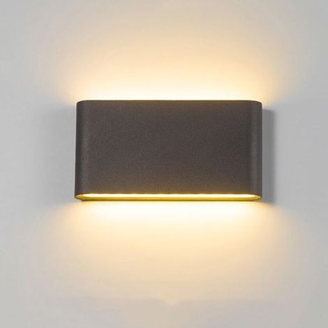 Applique murale LED noire étanche - Convient aux chambres, salons, cages d'escalier, couloirs, etc. - 1 pièce, 17,5 cm, lumière chaude (1/3)