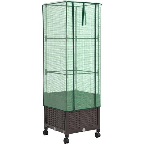 Maison Exclusive - Gartenplanter mit Gewächshausabdeckung und Räd (1/5)