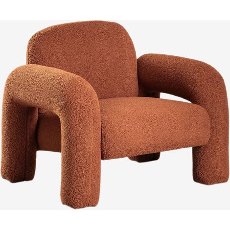 SKLUM Sessel aus Nicxon-Lammfell Rot Acryl