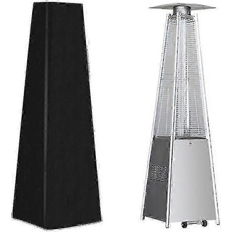 Housse imperméable, résistante à la poussière et au vent pour chauffage de terrasse pyramidal d'extérieur, bâche de protection noire (1/5)
