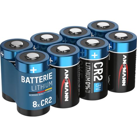 Ansmann – Piles lithium CR2 3V – Lot de 8 – Remplace 3V CR2 / DLCR2 / KCR2 – Résistance -40°C à 60°C – Stockage 10 ans