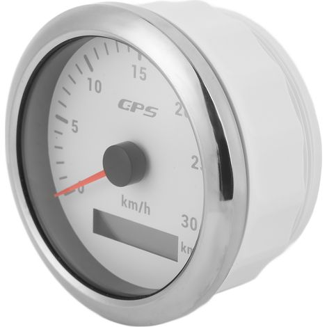 Universeller 85-mm-Marine-GPS-Tachometer, Geschwindigkeitsanzeige mit Kilometerzähler, 9–32 V, 7-farbige Hintergrundbeleuchtung, für Boote, Wohnwagen, Yachten und Autos – Weiß (1/5)