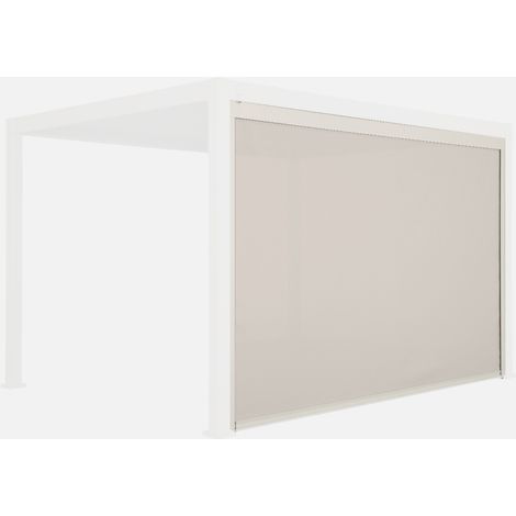 Estor lateral enrollable de aluminio y textileno para pérgola bioclimática, 4m